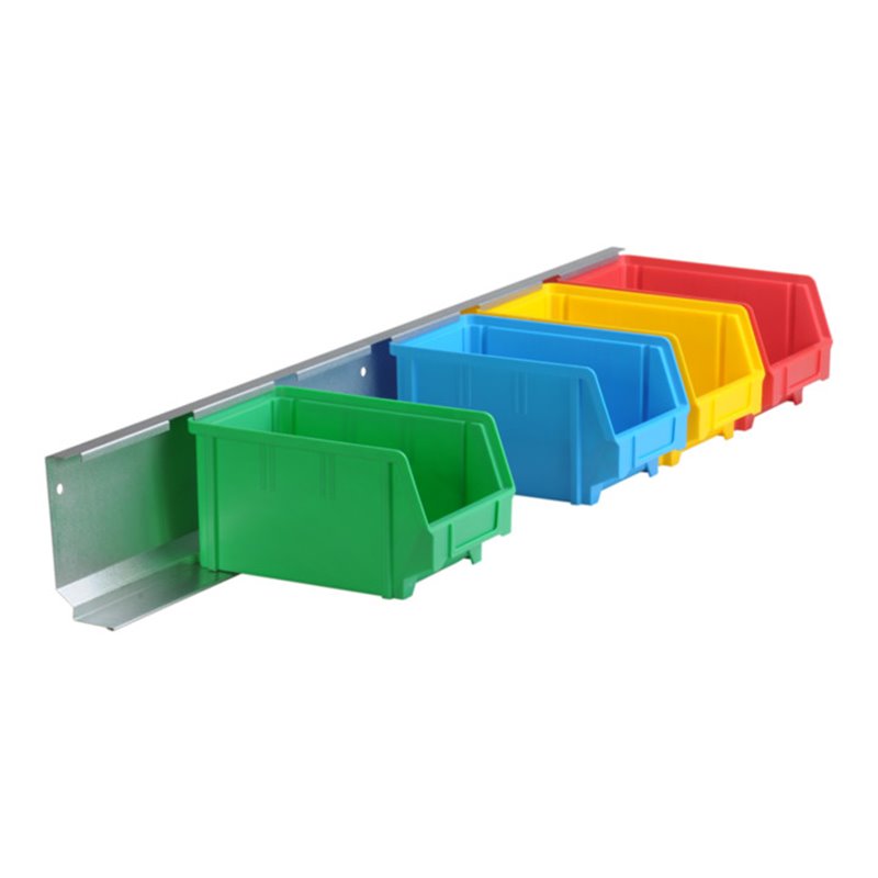 Hünersdorff Metall-Wandschiene, glanzverzinkt für 6 Sichtboxen PS, Gr. 3, L  950 mm