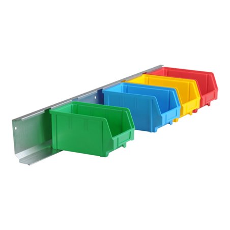 Hünersdorff Metall-Wandschiene, glanzverzinkt für 6 Sichtboxen PS, Gr. 3, L  950 mm