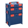 Hünersdorff BoxOnBox S Werkzeugkoffer aus ABS dunkelblau/rot, Innenmaße 300x400x80 mm