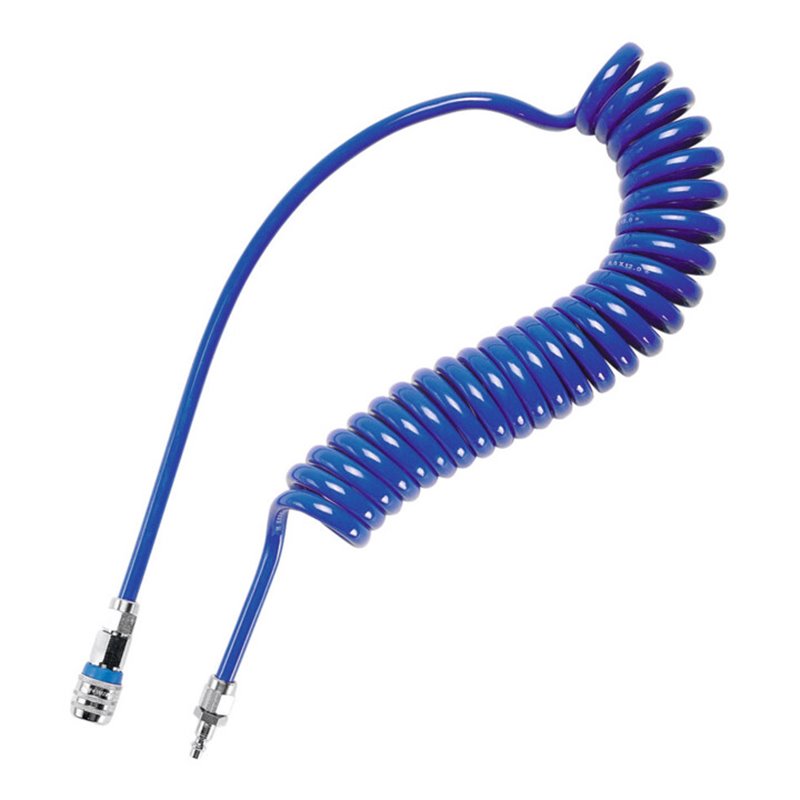 CEJN PU-Spiralschlauch 1/2 Zoll mit Sicherheits-Stahlkupplung eSafeDurchmesser 11x16 mm, nutzbare Schlauchlänge: 8 m