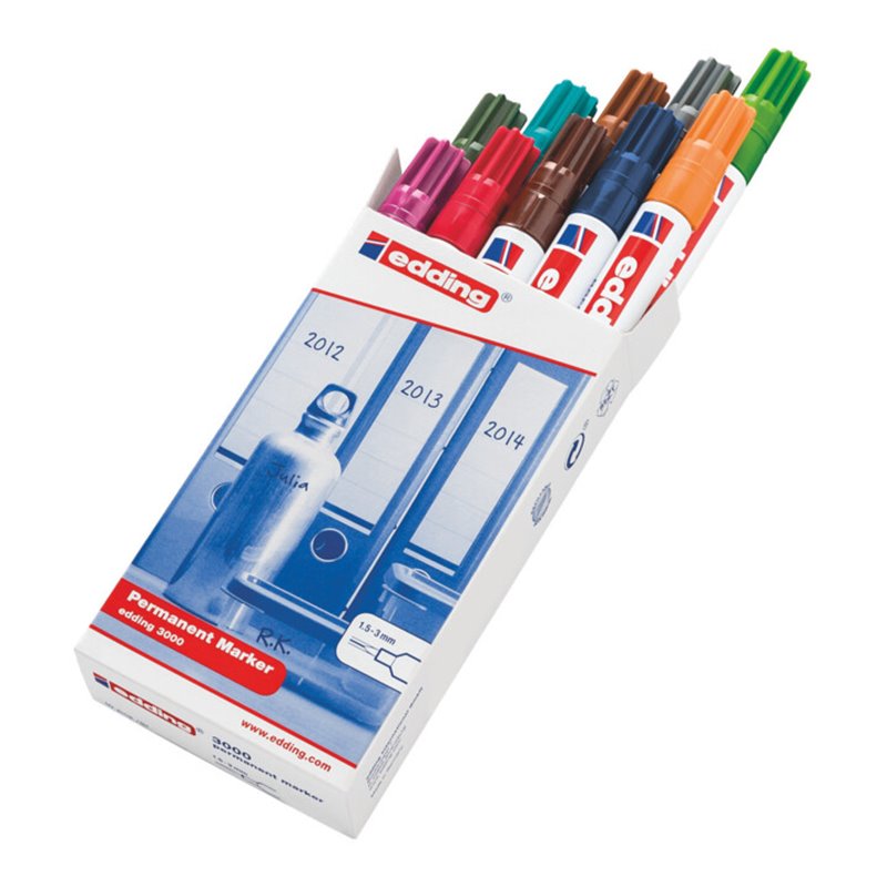 EDDING Permanentmarker Set edding 3000 10-teilig, Typ: SET