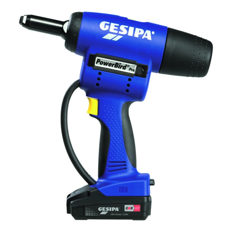 Gesipa Akku-Blindniet-Setzgerät PowerBird Pro Gold Edition mit 2 Li-Ion Akkus 18V - 2,0 Ah / Ladegerät in L-Boxx