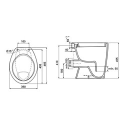 IDS Stand-Flachspül-WC EUROVIT 360x465x455mm weiß
