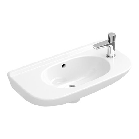 V&B Handwaschbecken Compact O.NOVO 500x250mm m ÜL HL re durchgestochen weiß