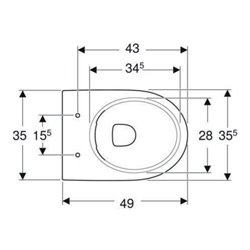 Geberit Stand-WC, Tiefspüler Renova Ab. hor, teilgeschl. F., rimfr., manhatt