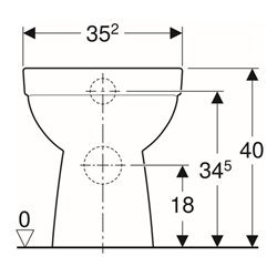 Geberit Stand-WC, Tiefspüler Renova Ab. hor, teilgeschl. F., rimfr., manhatt