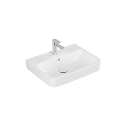 V&B Waschtisch O.NOVO 60x46cm, eck, m HL, mit Überlauf, weiß