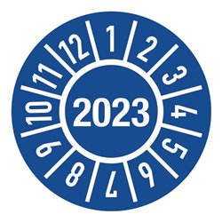 Einjahresprüfplakette D.30mm J.2023 m.Monaten Folie