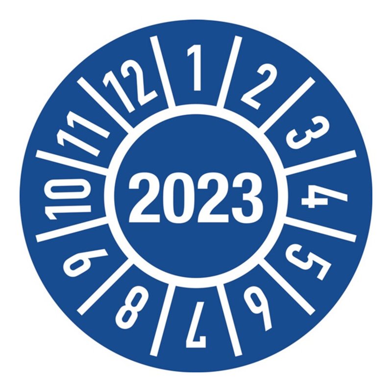 Einjahresprüfplakette D.30mm J.2023 m.Monaten Folie