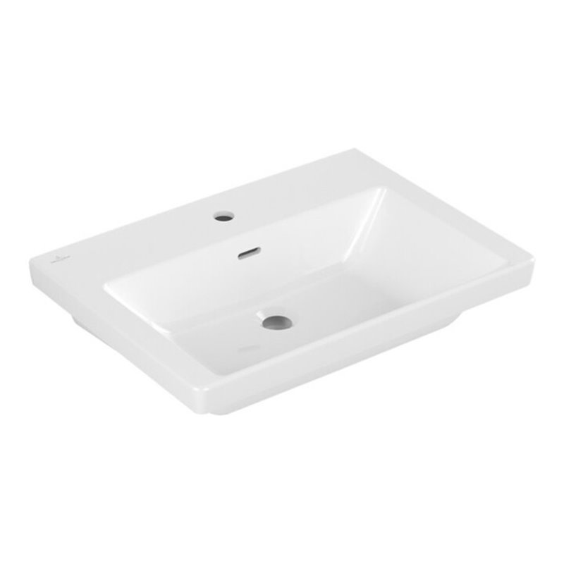 V&B Schrank-Waschtisch Subway 3.0 65x47cm, eck., m 1 HL/mit Überlauf, weiß