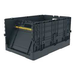 Klappbehälter L600xB400xH320mm Inh.63l dunkelgrau m.Deckel PP