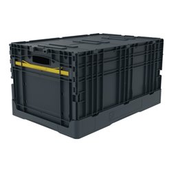 Klappbehälter L600xB400xH320mm Inh.63l dunkelgrau m.Deckel PP