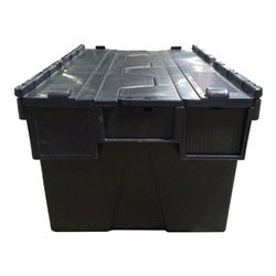 Mehrwegbehälter L600xB400xH400mm schwarz Wände u.BD geschl.