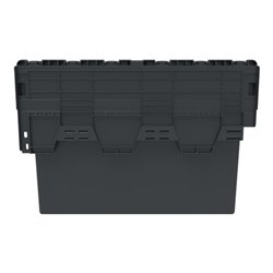 Mehrwegbehälter L600xB400xH400mm schwarz Wände u.BD geschl.