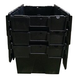 Mehrwegbehälter L600xB400xH400mm schwarz Wände u.BD geschl.