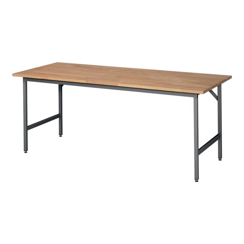 Arbeitstisch B2000xT800xH800-850mm Arbeitsplatte Buche Gestell anthr.-metallic