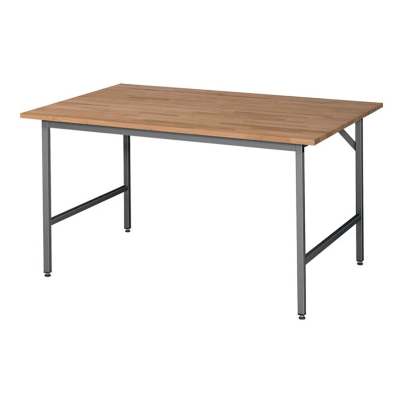 Arbeitstisch B1500xT1000xH800-850mm Arbeitsplatte Buche Gestell anthr.-metallic