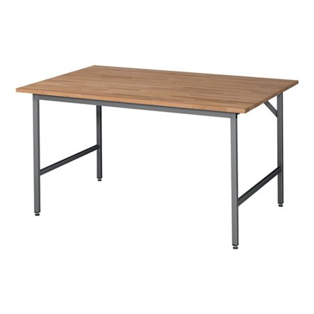 Arbeitstisch B1500xT1000xH800-850mm Arbeitsplatte Buche Gestell anthr.-metallic