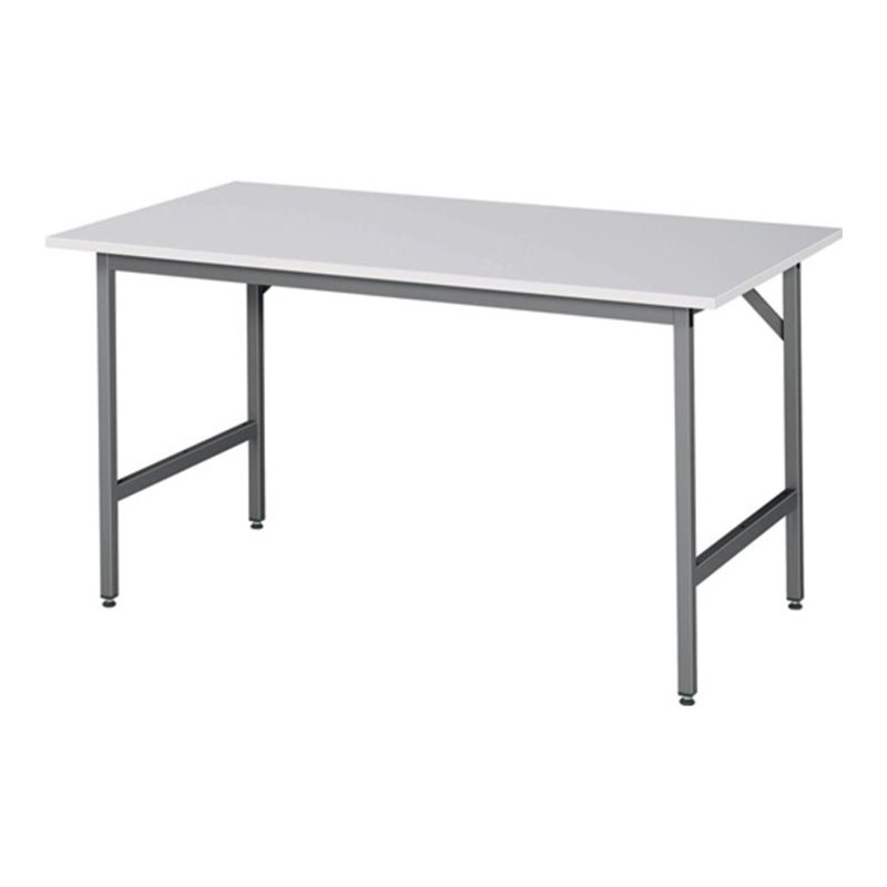 Arbeitstisch B1500xT800xH800-850mm Arbeitsplatte Melamin Gestell anthr.-metallic
