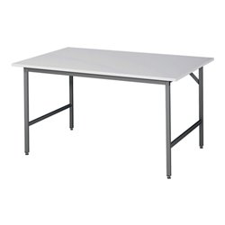 Arbeitstisch B1500xT1000xH800-850mm Arbeitsplatte Melamin Gestell anthr-metallic