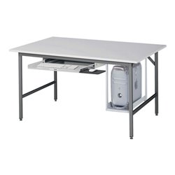 Arbeitstisch B1500xT1000xH800-850mm Arbeitsplatte Melamin Gestell anthr-metallic