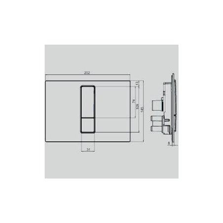 WC-Betätigungsplatte INEO BRIGHT Kunststoff weiß