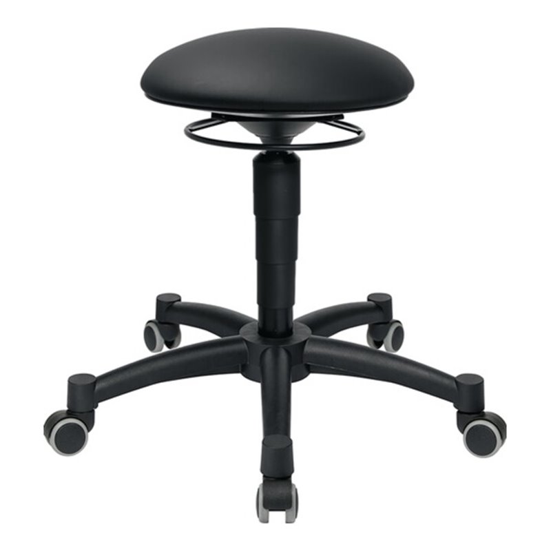 Drehhocker Body Balance m.Rl.Kunstlederpolster schwarz Sitz-H.420-550mm TOPSTAR