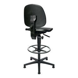 Arbeitsdrehstuhl TEC40 Counter Bodengleiter+Fußring PUR-Schaum schwarz 590-840mm