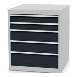 Schubladenschrank H819xB705xT736mm lichtgrau/anthrazitgrau 5 Schubl.Vollauszug