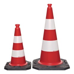 Leitkegel TL H.750mm BAST geprüft,2 Streifen G.5,80 kg,45x45cm