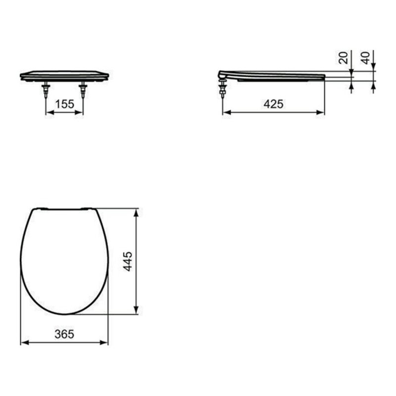 IDS Wand-WC-Kombipaket EUROVIT 370x525x350mm, mit WC-Sitz weiß