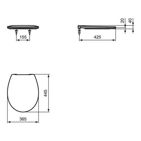IDS Wand-WC-Kombipaket EUROVIT 370x525x350mm, mit WC-Sitz weiß