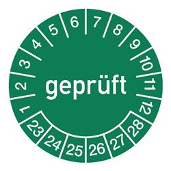 Mehrjahresprüfplakette D.30mm gepr.2023-2028 Folie