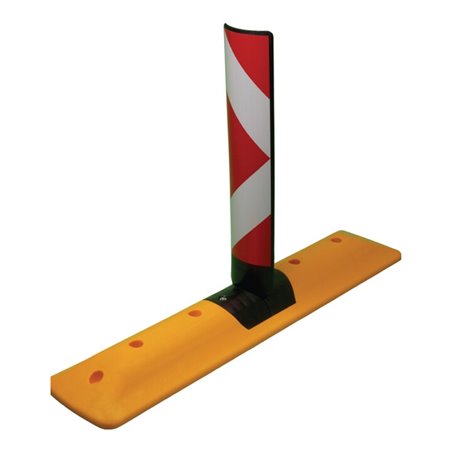 Leitschwelle L1000xB220xH650mm PPC gelb reflektierendes Sichtzeichen m.RA2 Folie