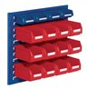 Sichtlagerkastenset H450xB500xT250mm STA/PE blau+rot 12xGr.7 rot/4xGr.8blau
