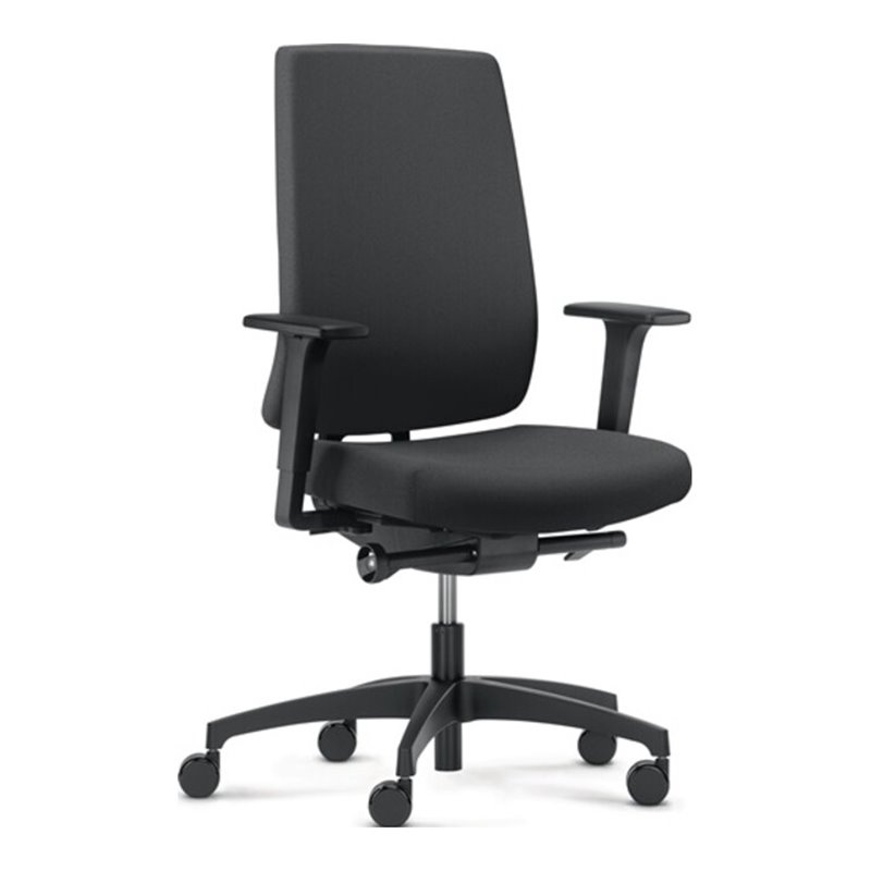 Bürodrehstuhl m.Synchrontechnik schwarz 400-520mm m.Armlehnen Trgf.150kg