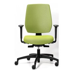 Bürodrehstuhl m.Synchrontechnik grün 390-510mm m.Armlehnen Trgf.110kg DAUPHIN