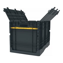 Klappbehälter L600xB400xH400mm Inh.80l dunkelgrau m.Deckel PP