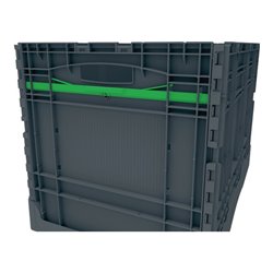 Klappbehälter L600xB400xH400mm Inh.80l dunkelgrau m.Deckel PP