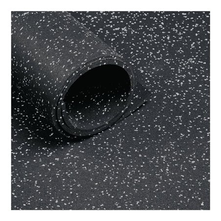 Sportbodenbelag B.1,25m L.10m D.6mm schwarz/grau SBR/EPDM o.Gewebeeinlage