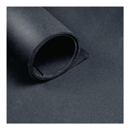 Sportbodenbelag B.1,25m L.10m D.6mm schwarz NR/SBR o.Gewebeeinlage