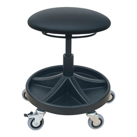 Drehhocker m.Rl.Kunstlederpolster schwarz Sitz-H.490-620mm LOTZ