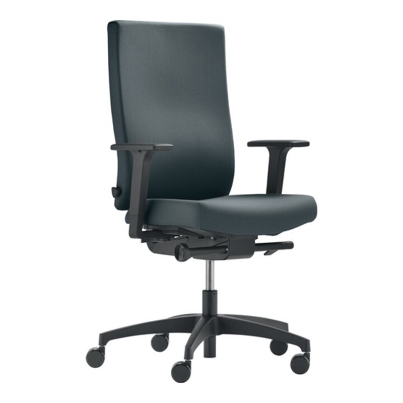 Bürodrehstuhl Synchrontechnik grau 400-520mm m.Armlehnen Trgf.110kg DAUPHIN