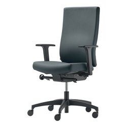 Bürodrehstuhl Synchrontechnik grau 400-520mm m.Armlehnen Trgf.110kg DAUPHIN