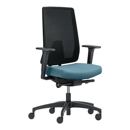 Bürodrehstuhl m.Synchrontech.wasserblau 400-520mm m.Armlehnen Trgf.150kg DAUPHIN