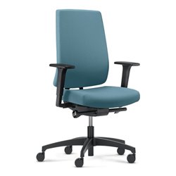 Bürodrehstuhl m.Synchrontechnik wasserblau 400-520mm m.Armlehnen Trgf.150kg