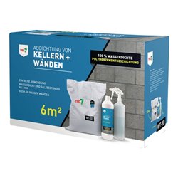 Abdichtung Keller u.Wände WP7-501 10kg Beutel/1L Grundierung/1 Zerstäuber Krt.