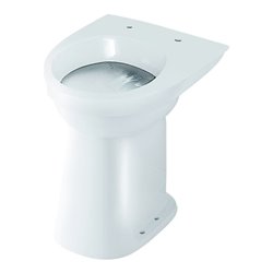 Geberit Stand-Flachspül-WC Care Paris 10cm erhöht, Abgang waagerecht, weiß
