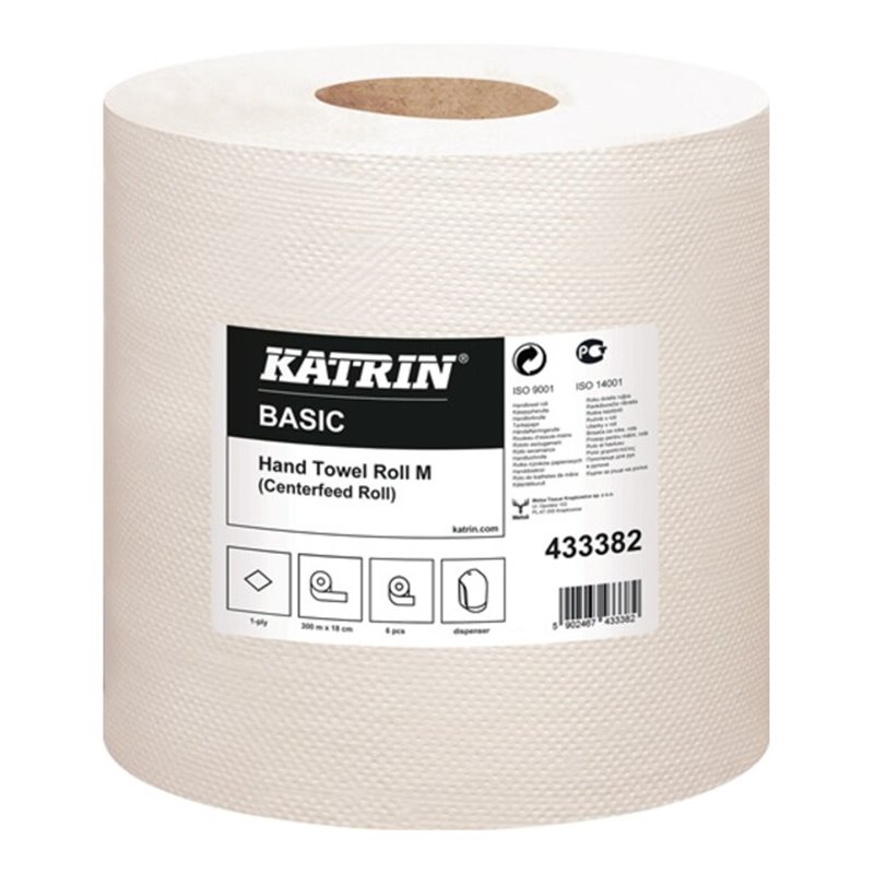 Handtuchtolle Katrin Basic M 300 1-lag. naturweiß L300ca.mxB180ca.mm 6 Rollen/KT