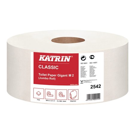 Toilettenpapier Katrin Classic Gigant M2 2-lagig 6 RL a 1200 Bl.7200 Bl.KATRIN